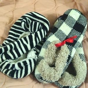 2/$10 2 pair women's soft slippers